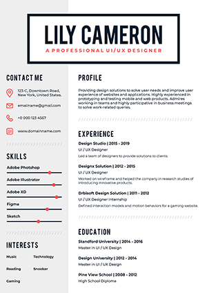 Resume ตัวอย่าง - สร้างเรซูเม่ ภาษาไทย ออนไลน์ฟรี